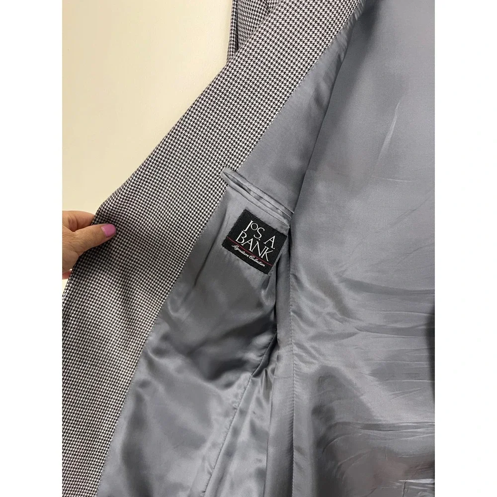 Jos.‎ A. Bank Signature Collection 39R Wool Houndstooth Blazer Sport Coat